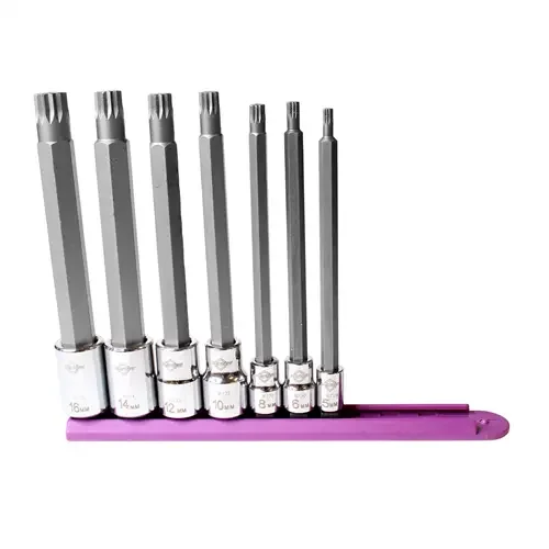 16047 Mayhew Mayhew 7 Pc Long Triple Square Insert Socket Bit Set