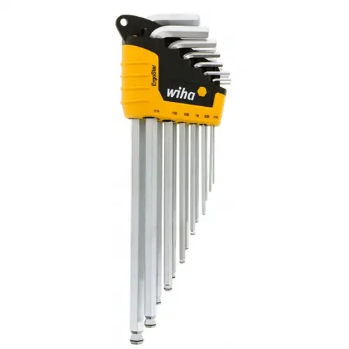 66991 Magicring&Reg; Screw Holding Ball End Hex L-Key, Chrome-V-Moly Super Tool Steel Hard Chrome Finish, Long Arm 13 Piece Inch Set In Ergostar Auto Holder .050″ – 3/8″