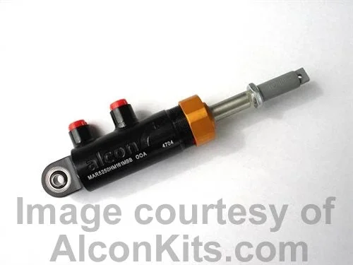 Alcon Master Cylinder with Pivot Mount – 0.8125″ Bore (Gold Nut) LHE ready