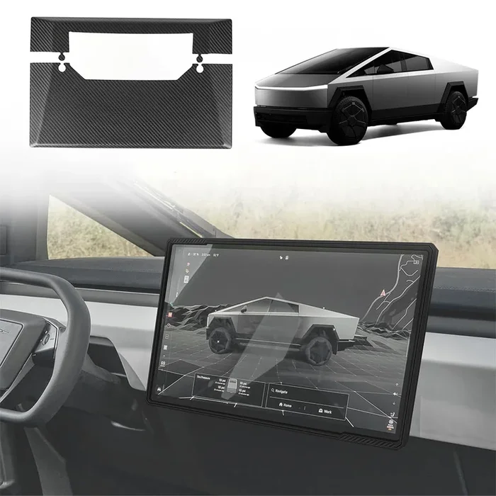 Cybertruck Display Back Overlay | Real Dry Carbon Fiber Center Screen Cover
