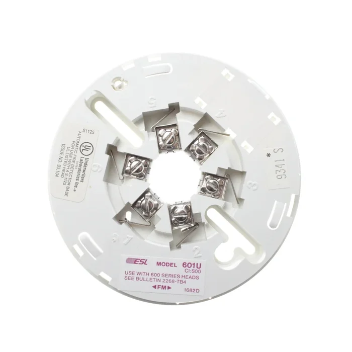 ESL 601U 600-SERIES UNIVERSAL TWO-WIRE ELECTRONIC HEAT DETECTOR BASE, WHITE