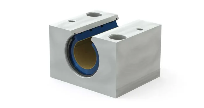 Pillow Block PMN25C 25mm Plain Linear Bearing – Open, Compensated ID