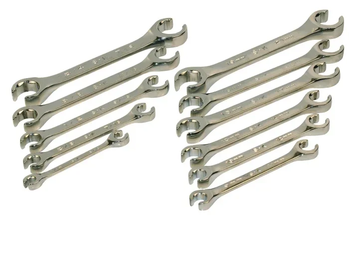 SK Tools – 11 Piece Fractional/Metric Flare Nut Chrome Wrench Set- 371